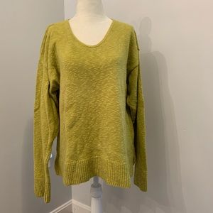 cotton sweater v neck green